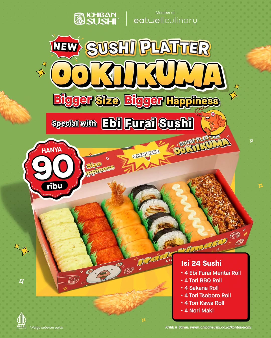 Promo Ichiban Sushi Ookiikuma Sushi Platter Rp 90.000 - Image 2
