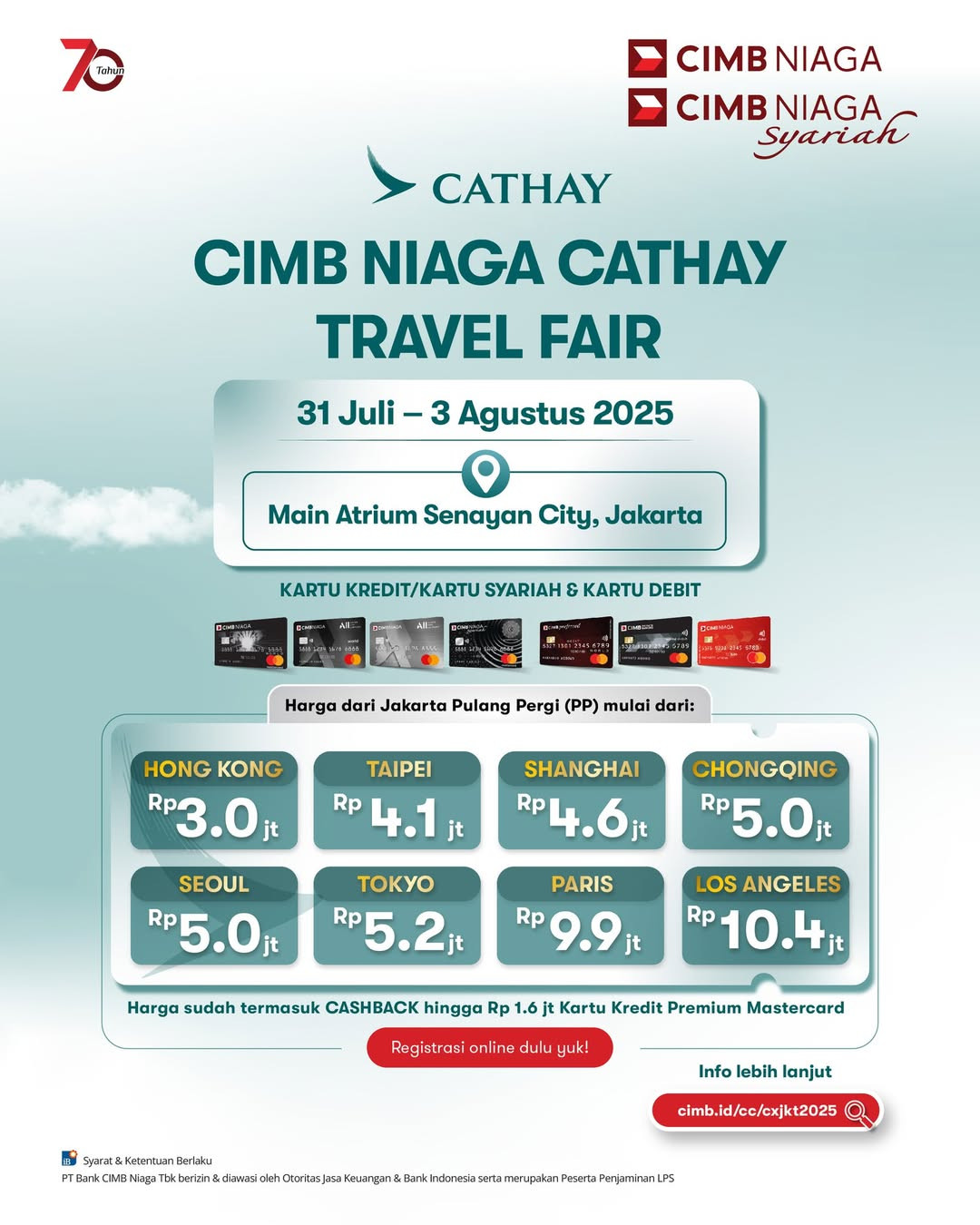 Promo CIMB Niaga Cathay Travel Fair di 3 Kota - Image 4