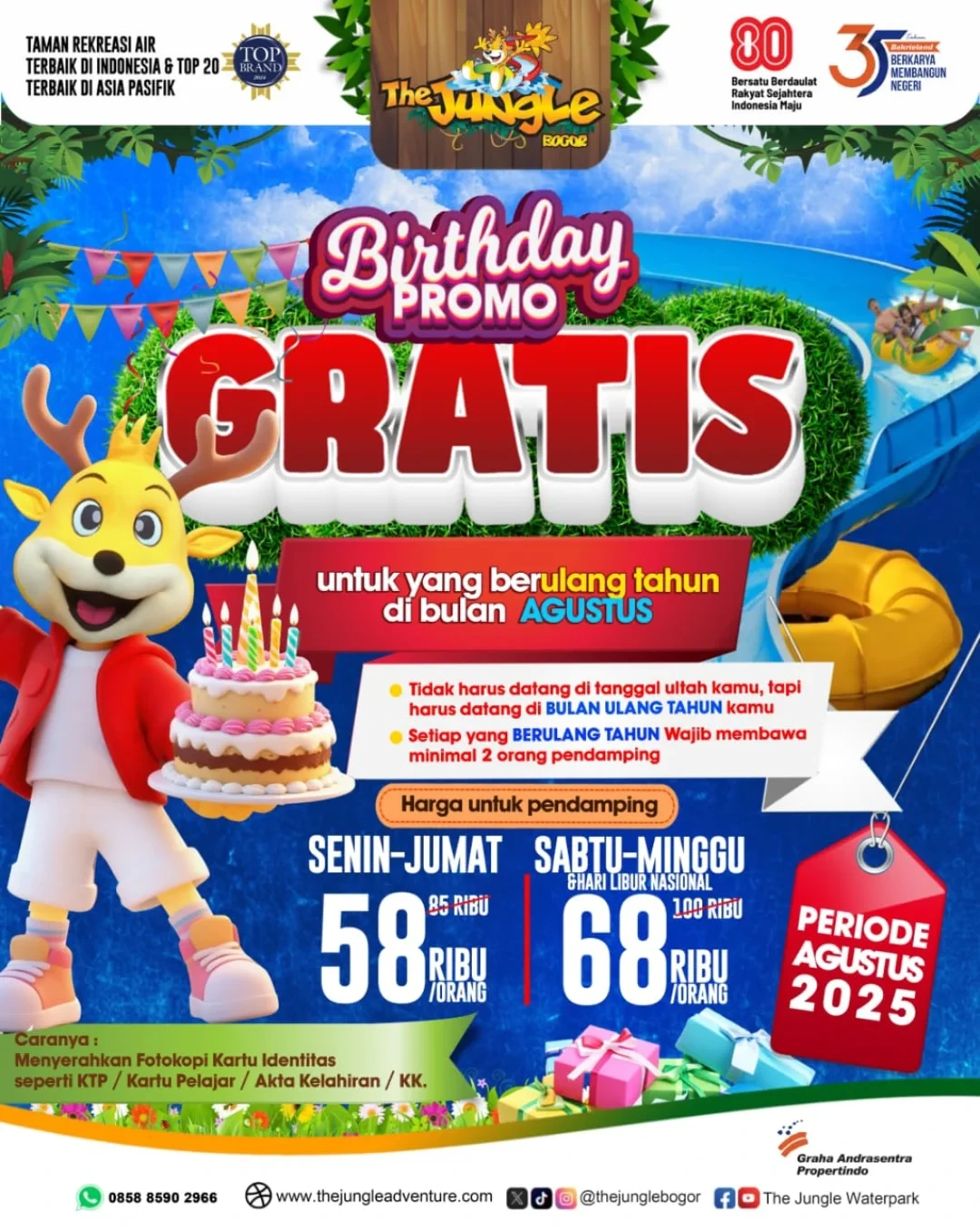 Promo The Jungle Birthday Promo GRATIS Buat Yang Berulang Tahun Agustus 2025