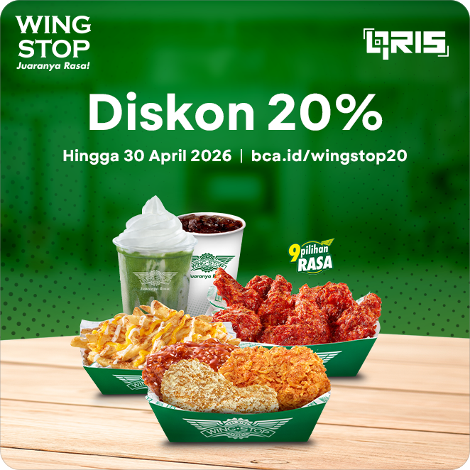 Promo Wingstop Diskon 20% dengan BCA