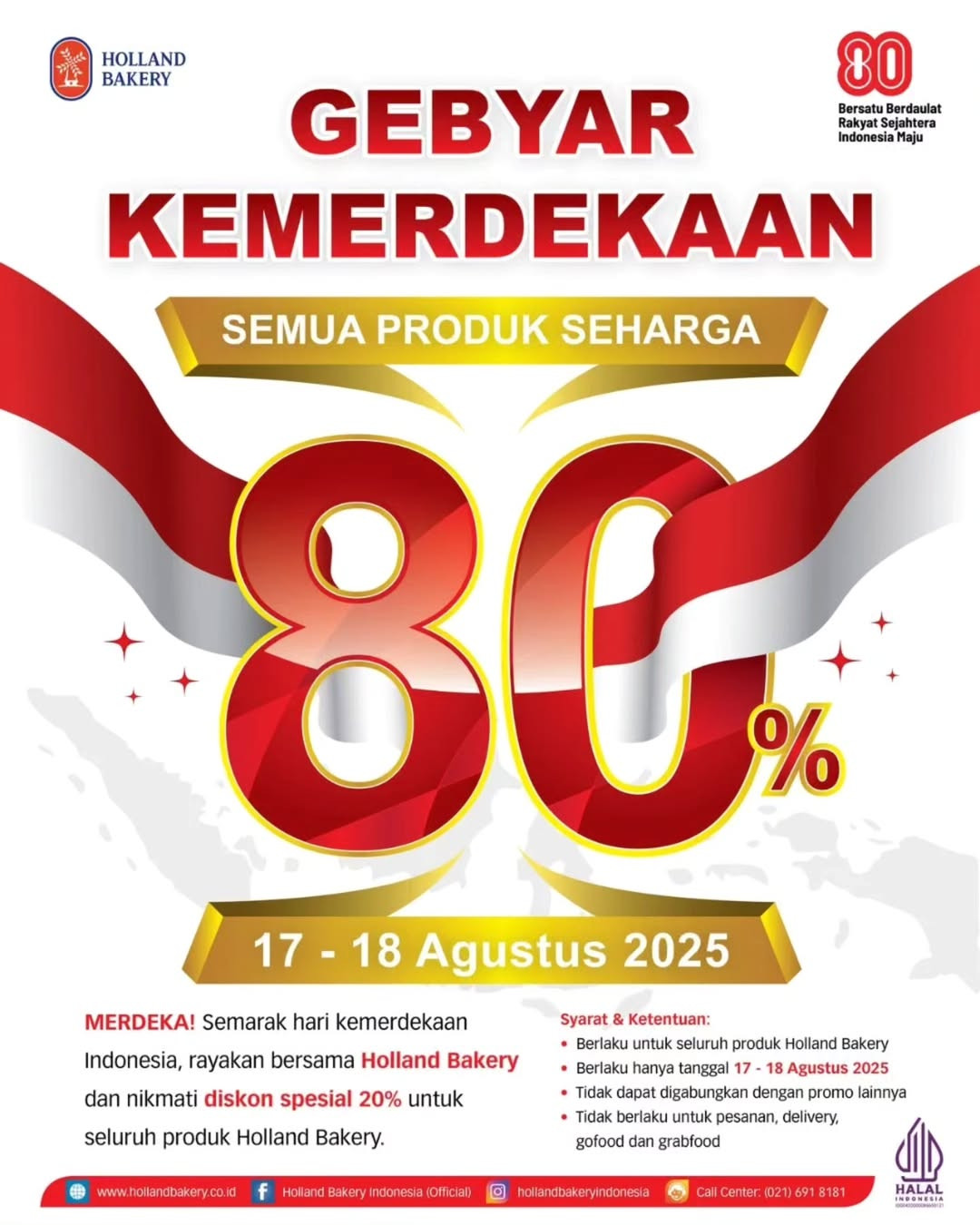 Promo Holland Bakery Gebyar Kemerdekaan Semua Produk Seharga 80% - Image 2