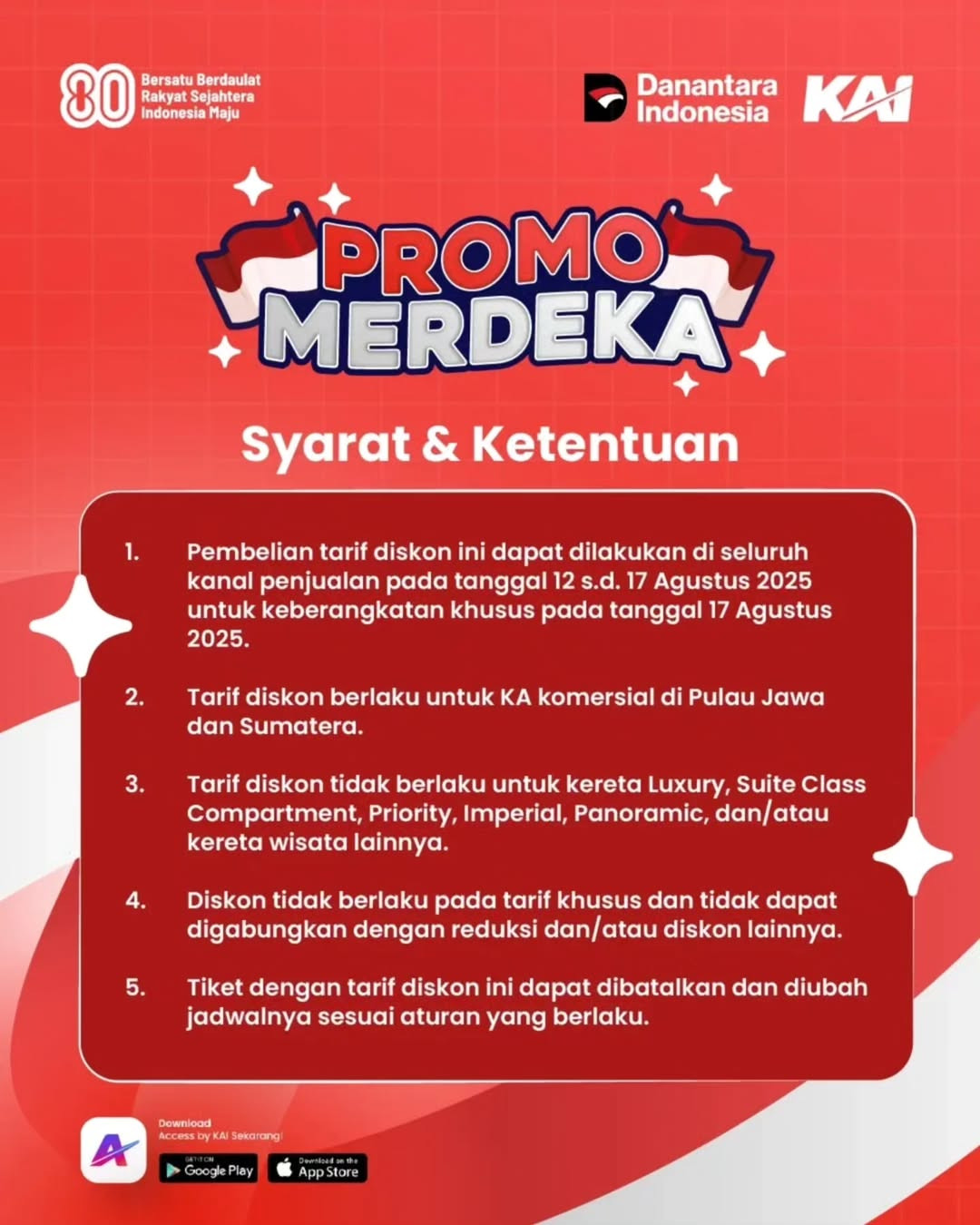 Promo PT KAI Merdeka Hanya Bayar 80% - Image 3