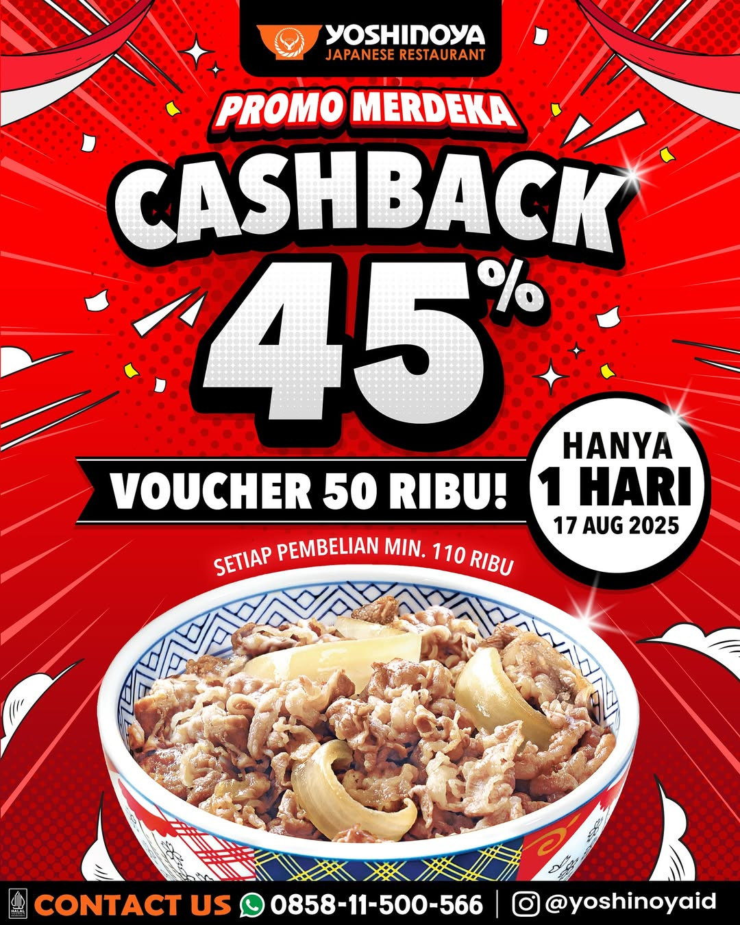 Promo Merdeka Yoshinoya 2025 Cashback 45% - Image 2