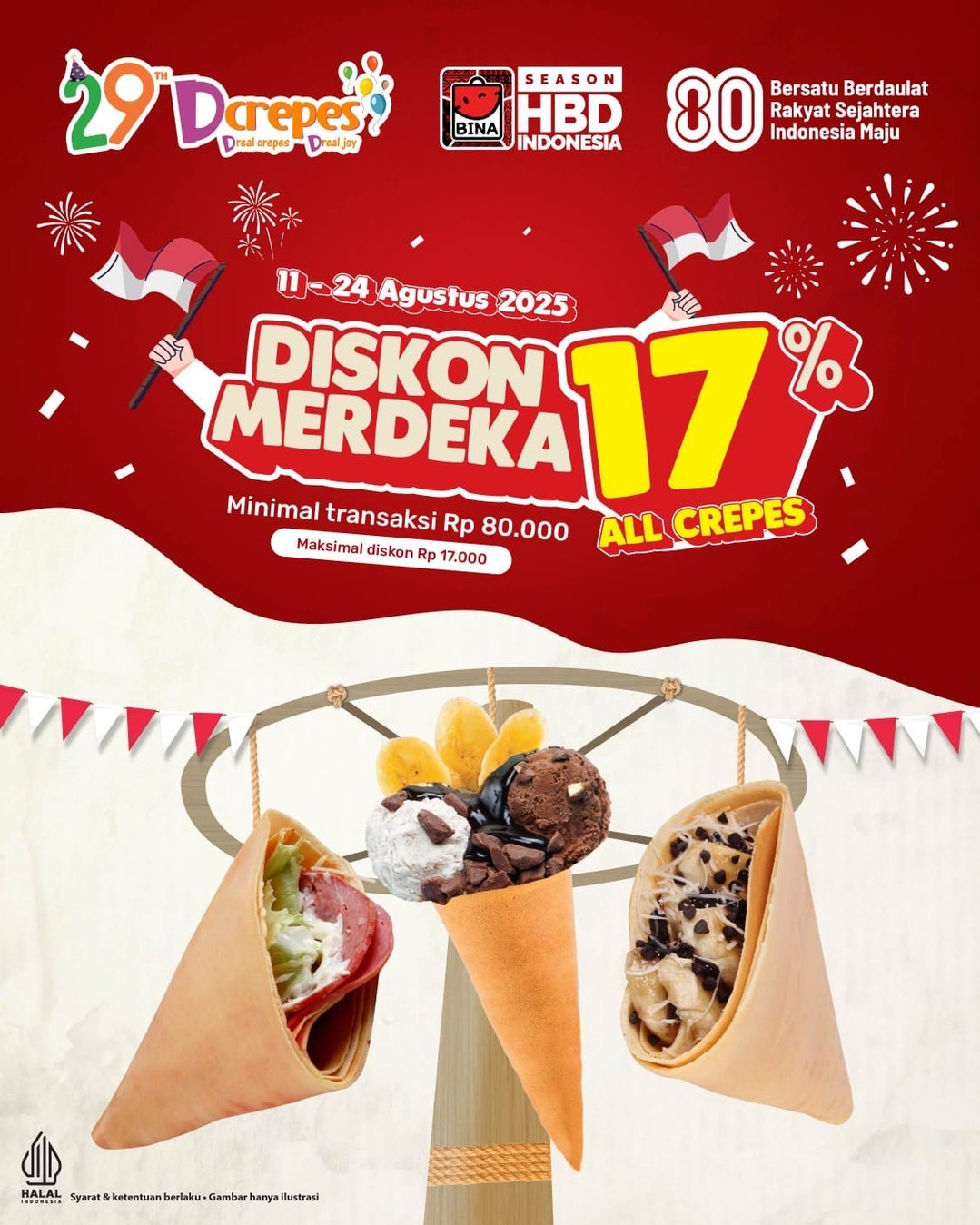 Promo DCrepes Diskon Merdeka 17% - Image 2