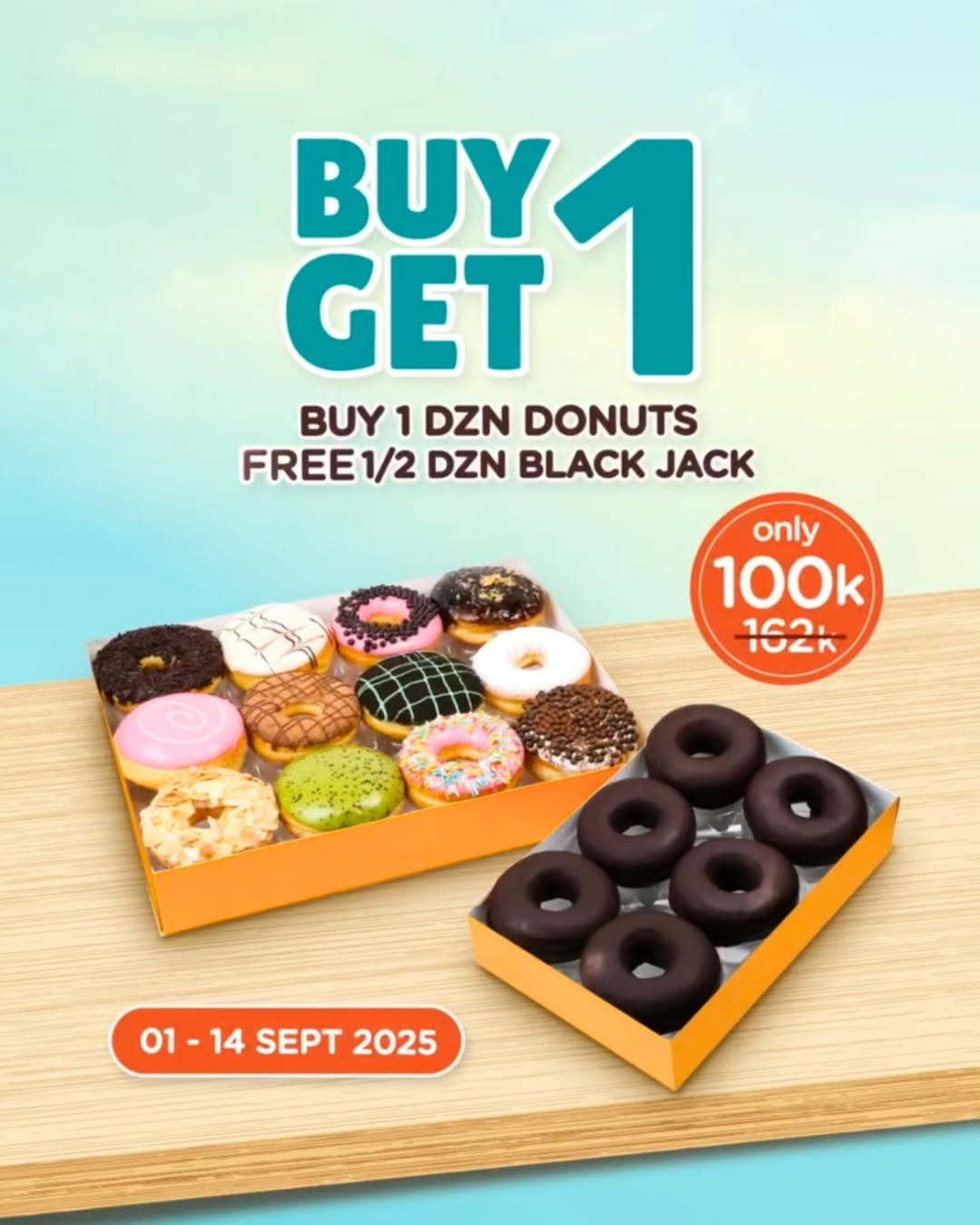 Promo J.Co Supermall Karawaci Beli 1 GRATIS 1/2 Lusin