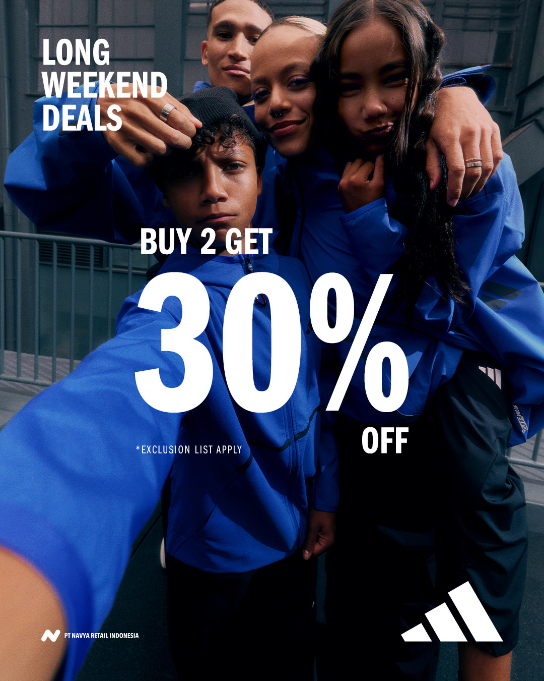 Promo Adidas Long Weekend  Deals Beli 2 Diskon s/d 30%