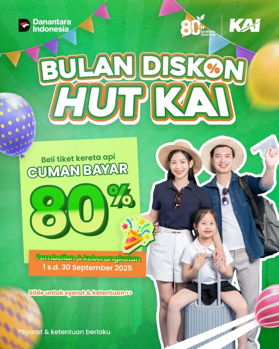 Bulan Diskon HUT KAI Hanya Bayar 80%