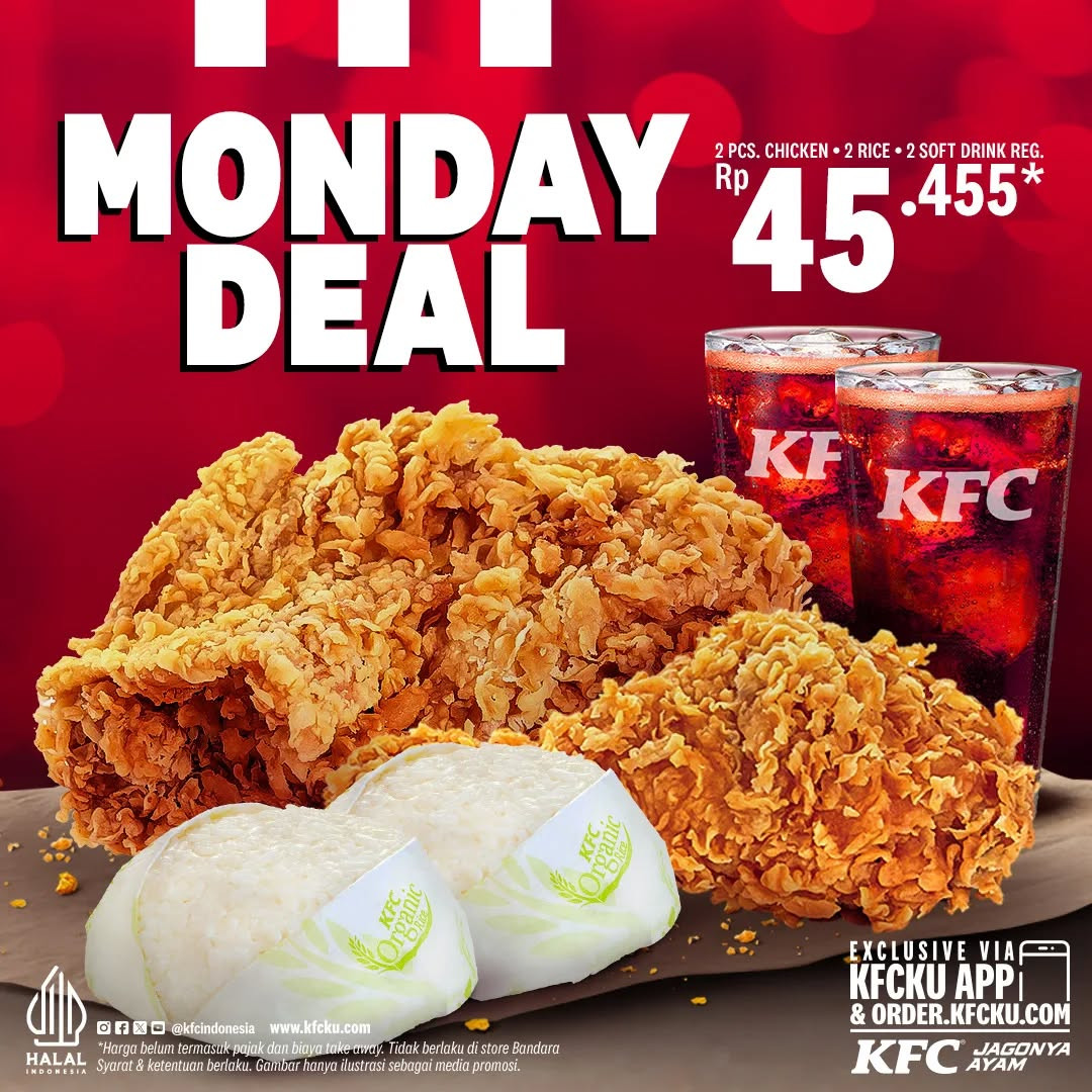 Promo KFC Monday Deal Rp 45 Ribuan