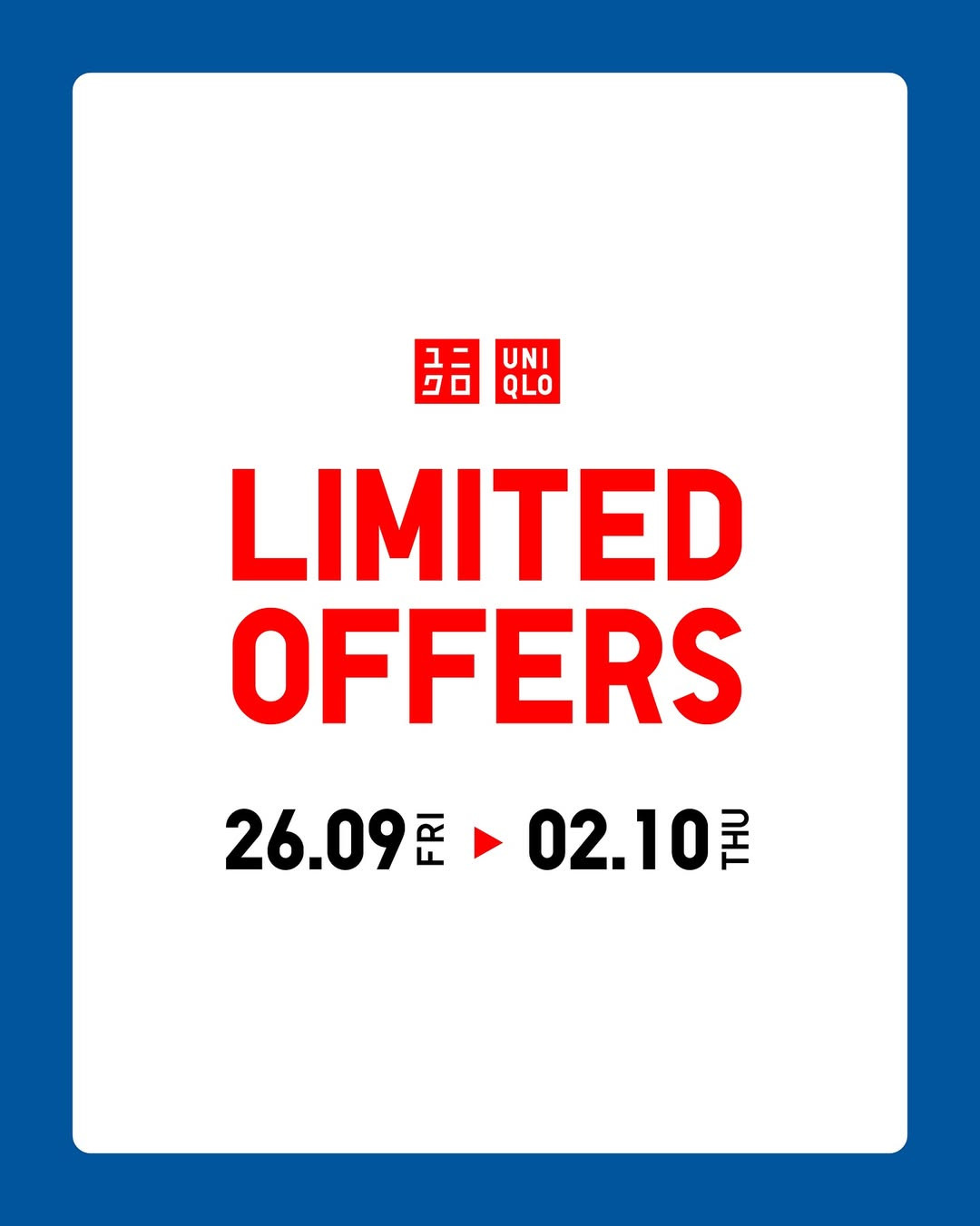 Promo Uniqlo Limited Offers Periode 26 September - 2 Oktober 2025
