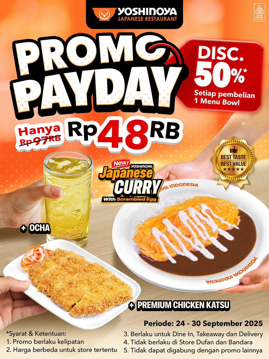 Promo Yoshinoya Payday Diskon s/d 50% Hanya Rp 48.000 - Image 2