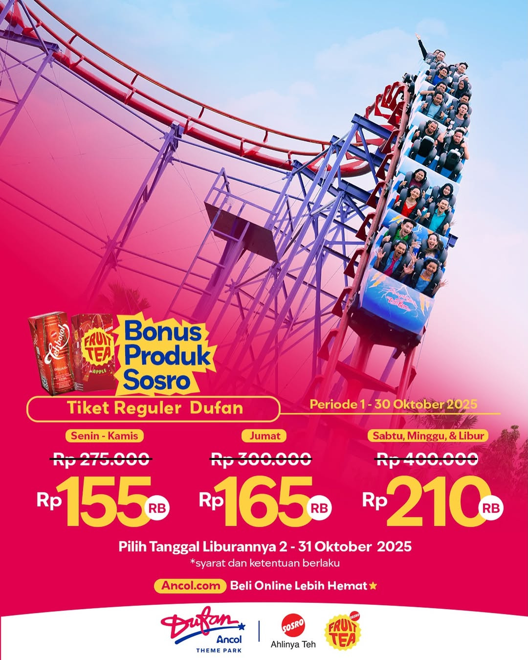 Promo Dufan Tiket Reguler Mulai Dari Rp 155K + FREE Teh Sosro - Image 2