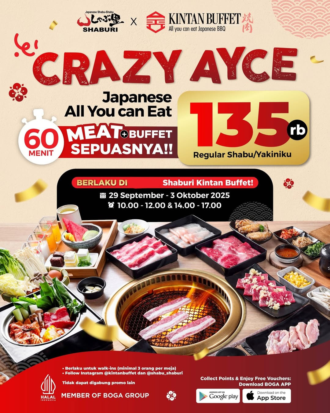 Promo Kintan Buffet & Shaburi Crazy AYCE Rp 135.000