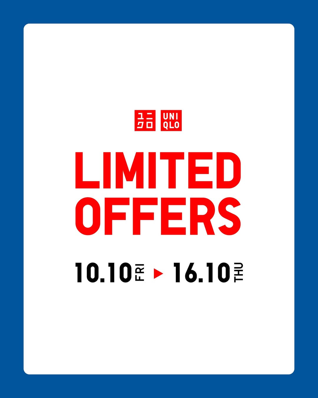 Promo Uniqlo Limited Offers Periode 10 - 16 Oktober 2025