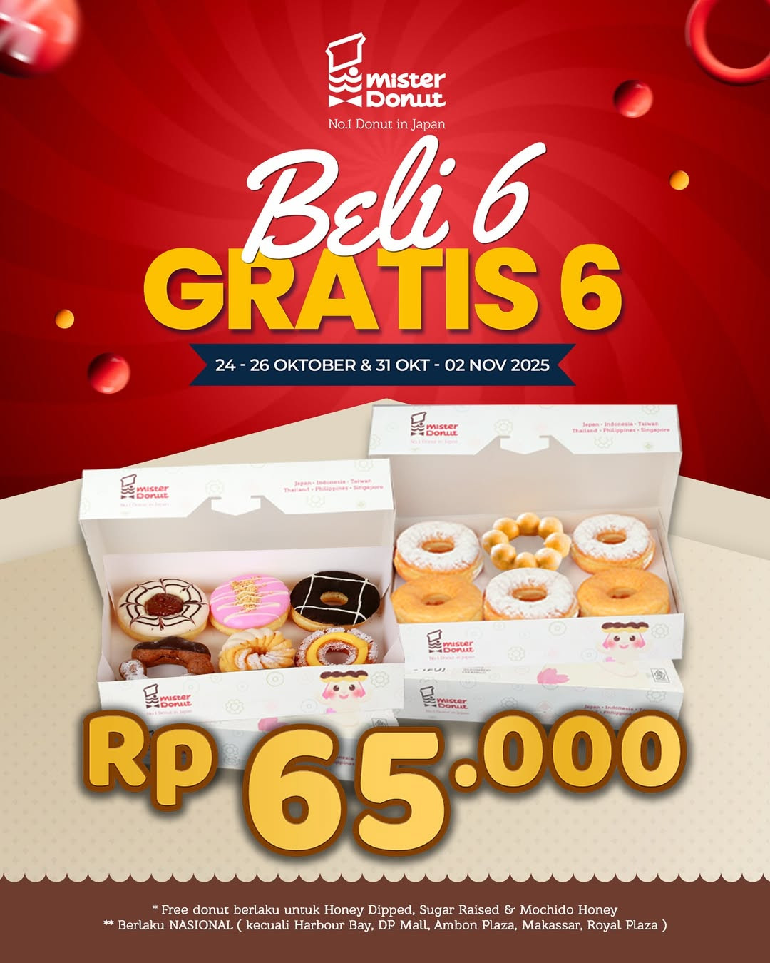 Promo Mister Donut Beli 6 GRATIS 6 Hanya Rp 65.000 - Image 2